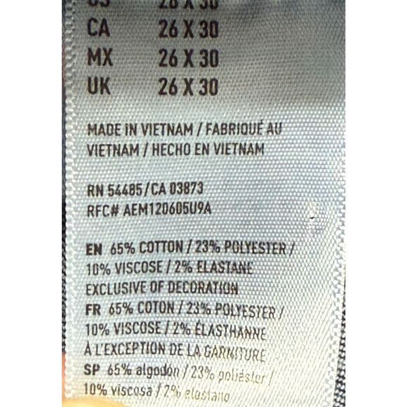 American Eagle Jeans Mens Tag Sz 26X30 Measures 29X30 Blue Slim Extreme Flex - Picture 7 of 10